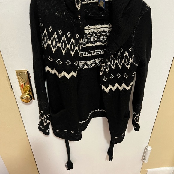 Rugby Ralph Lauren Hooded Wool Wrap Sweater - Picture 2 of 4